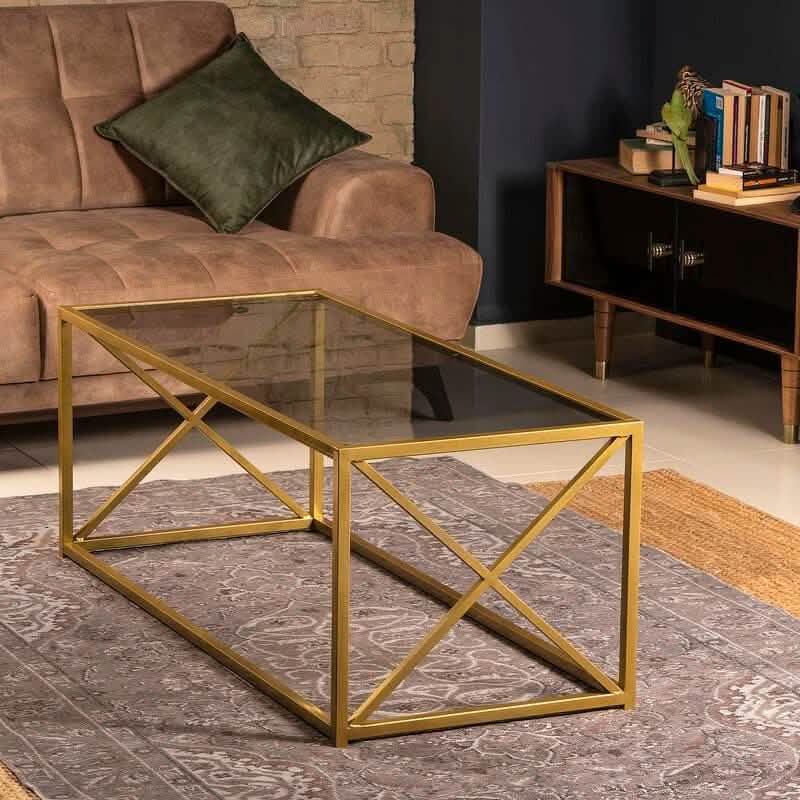 تسوق الأن من هومكس  ترابيزة قهوة بسطح زجاج 100*50*45 سم - STA12 بأفضل سعر وأفضل جودة