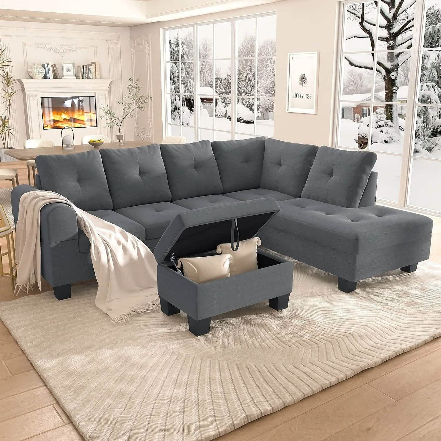 تسوق الأن من هومكس ركنة رمادي 250*160*85*75 سم - STB50 بأفضل سعر وأفضل جودة