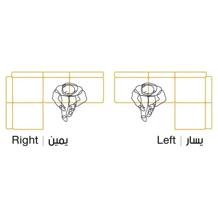 كنبة زاوية لبني 320*180*85*75 سم - STB91 - Homix