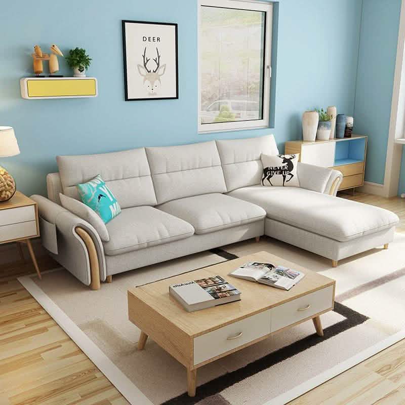 تسوق الأن من هومكس  كنبة زاوية خشب زان 250*180*85*75 سم - STB161 بأفضل سعر وأفضل جودة