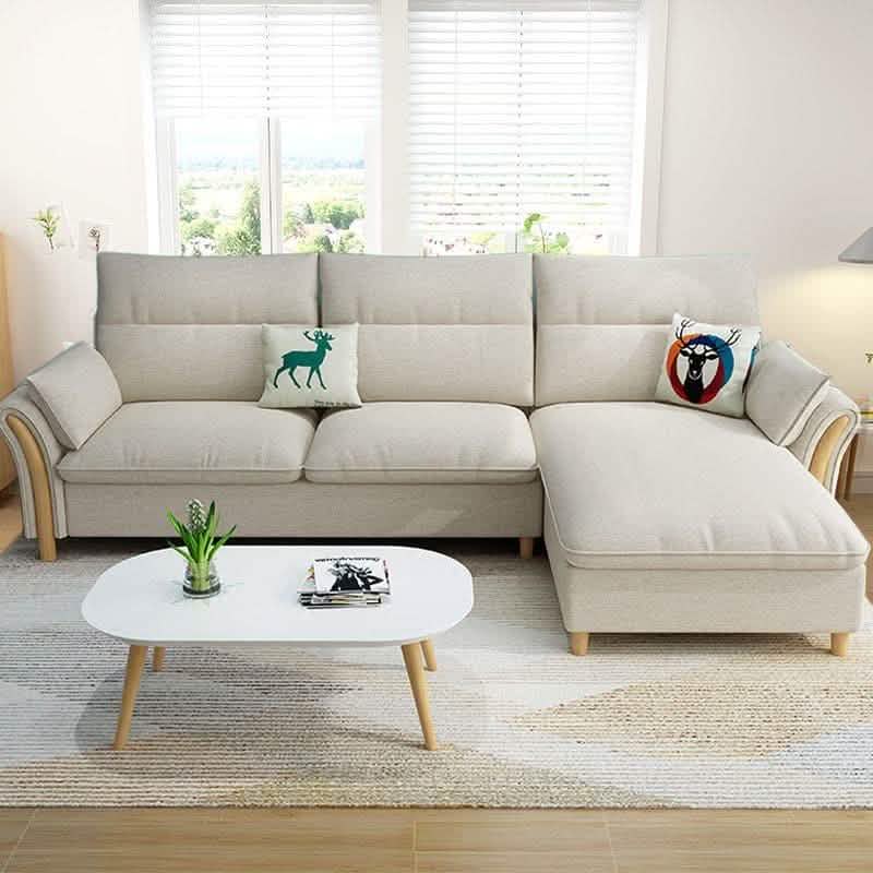 تسوق الأن من هومكس  كنبة زاوية خشب زان 250*180*85*75 سم - STB161 بأفضل سعر وأفضل جودة