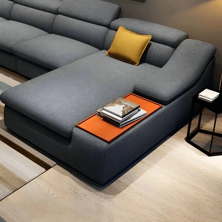 كنبة زاوية رمادي غامق 300*180*85*80 سم - STB164 - Homix