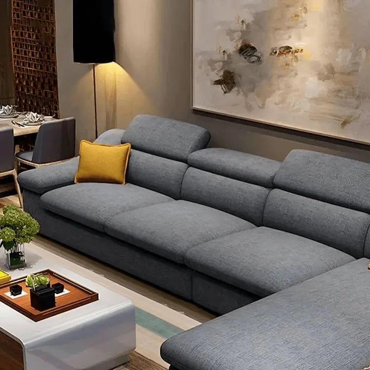 كنبة زاوية رمادي غامق 300*180*85*80 سم - STB164 - Homix