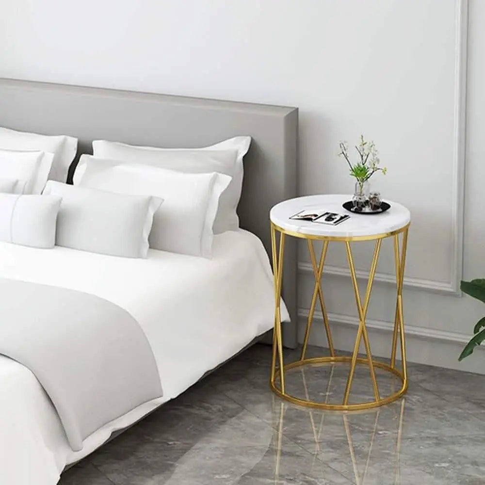 تسوق الأن من هومكس  ترابيزة جانبية معدن بسطح رخام 40*55 سم - STA89 بأفضل سعر وأفضل جودة