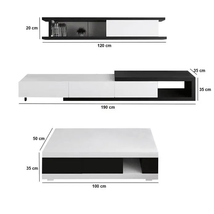 طقم ترابيزات تليفزيون مع قهوة - FUR20 - Homix