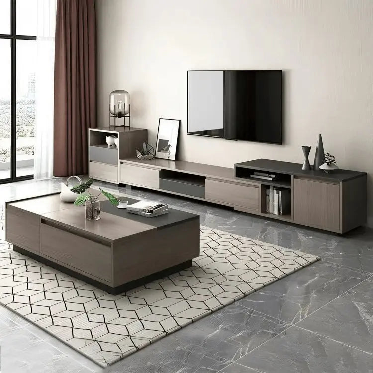 طقم ترابيزات تليفزيون مع قهوة - FUR8 - Homix