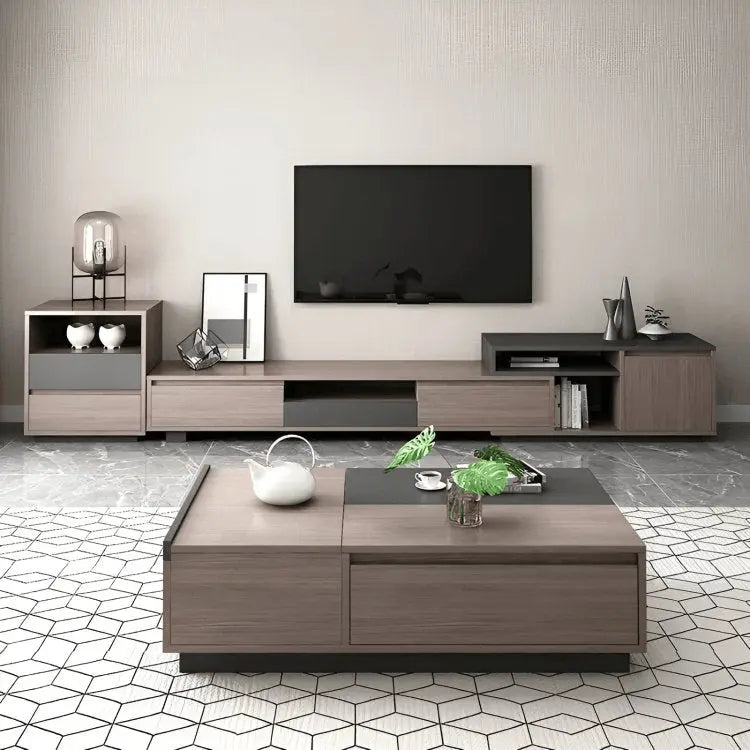 طقم ترابيزات تليفزيون مع قهوة - FUR8 - Homix