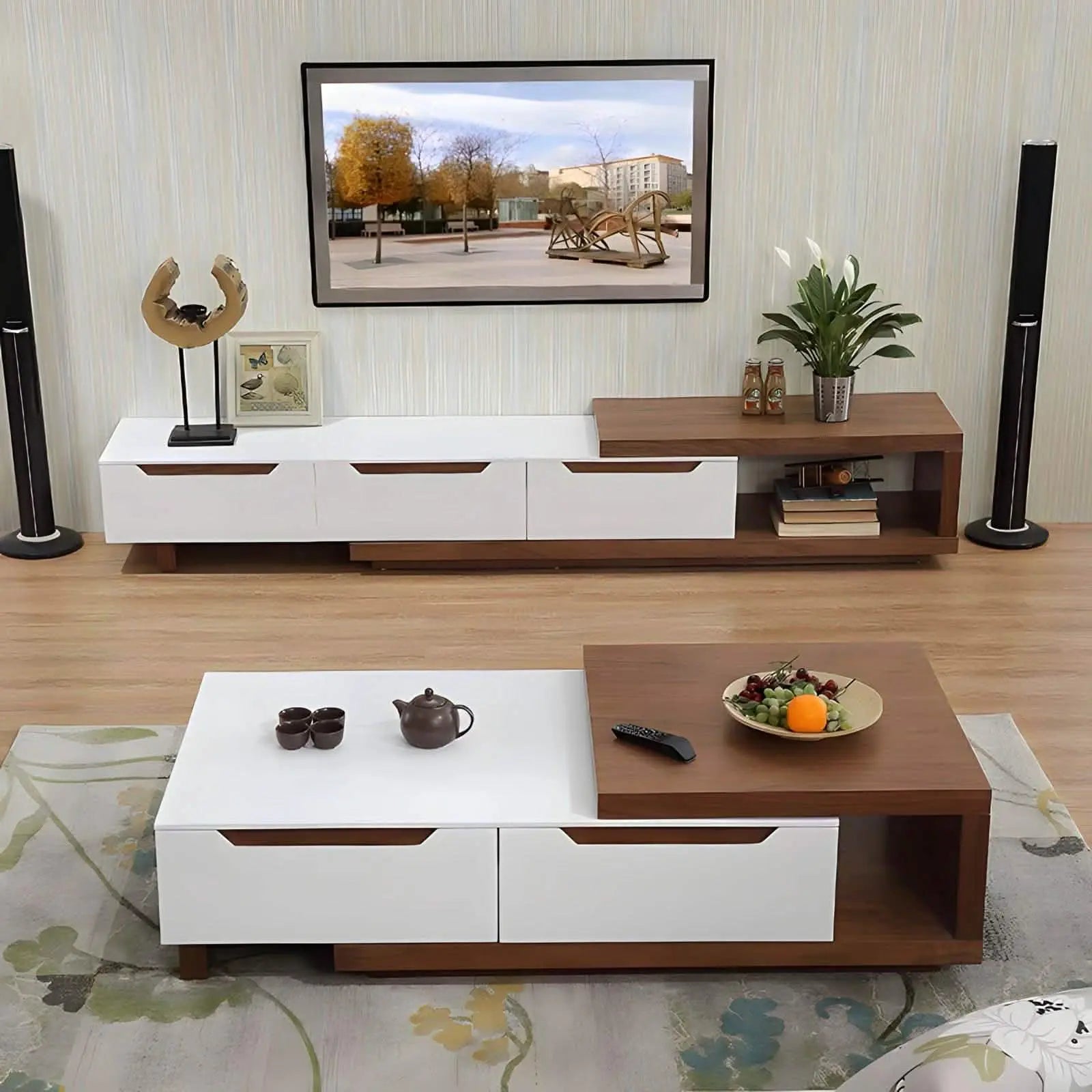 تسوق الأن من هومكس  طقم ترابيزات لون أبيض*بيج - CLG700 بأفضل سعر وأفضل جودة