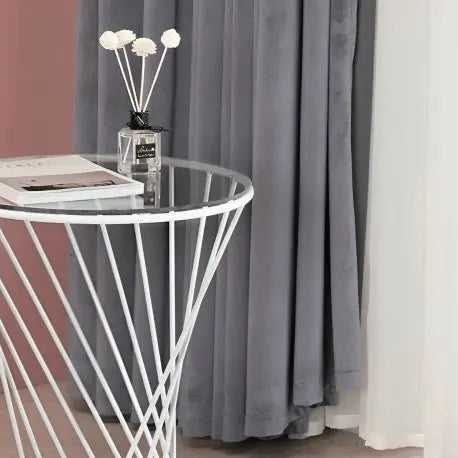 ترابيزة جانبية معدن بسطح زجاج - STA131 - Homix