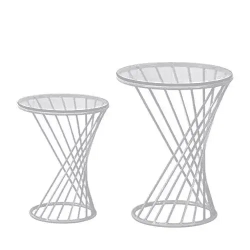 ترابيزة جانبية معدن بسطح زجاج - STA131 - Homix