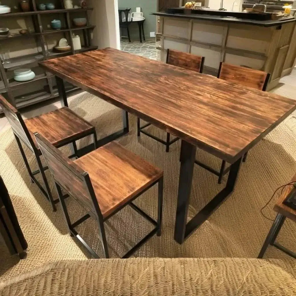 تسوق الأن من هومكس  طقم سفرة معدن بسطح خشبي - STA132 بأفضل سعر وأفضل جودة