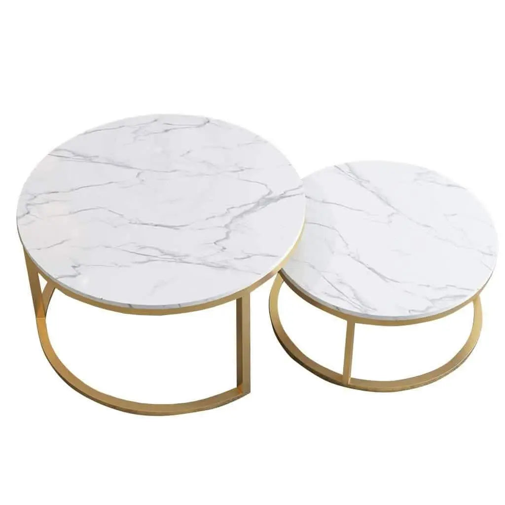 تسوق الأن من هومكس  ترابيزة قهوة متداخلة معدن بسطح رخام - STA56 بأفضل سعر وأفضل جودة