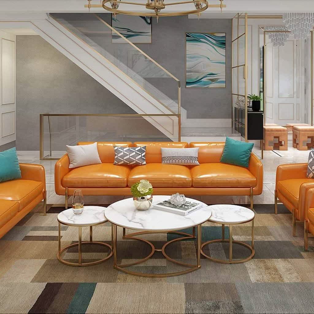 تسوق الأن من هومكس  طقم ترابيزات قهوة معدن بسطح رخام - STA57 بأفضل سعر وأفضل جودة