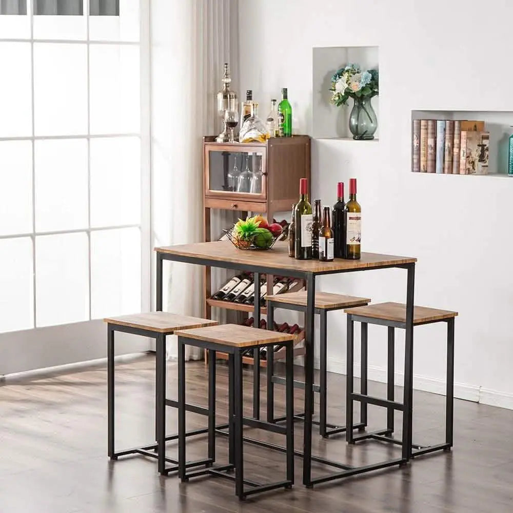 تسوق الأن من هومكس  طقم سفرة معدن بسطح خشب - STA59 بأفضل سعر وأفضل جودة