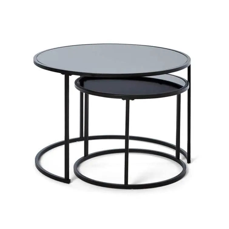 تسوق الأن من هومكس  ترابيزة قهوة متداخلة معدن بسطح زجاج - STA63 بأفضل سعر وأفضل جودة