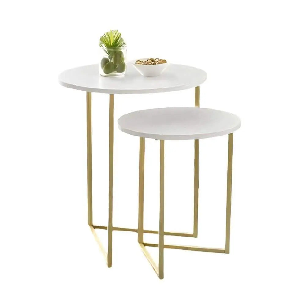 ترابيزة جانبية متداخلة معدن بسطح رخام - STA64 Star Steel