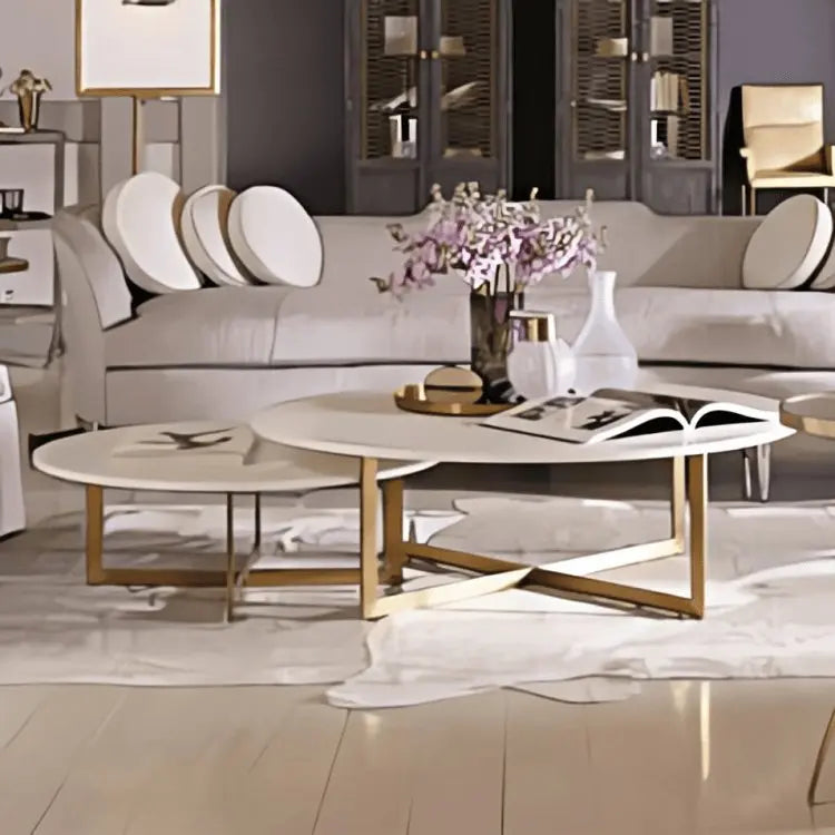 ترابيزة قهوة معدن بسطح رخام - STA67 - Homix