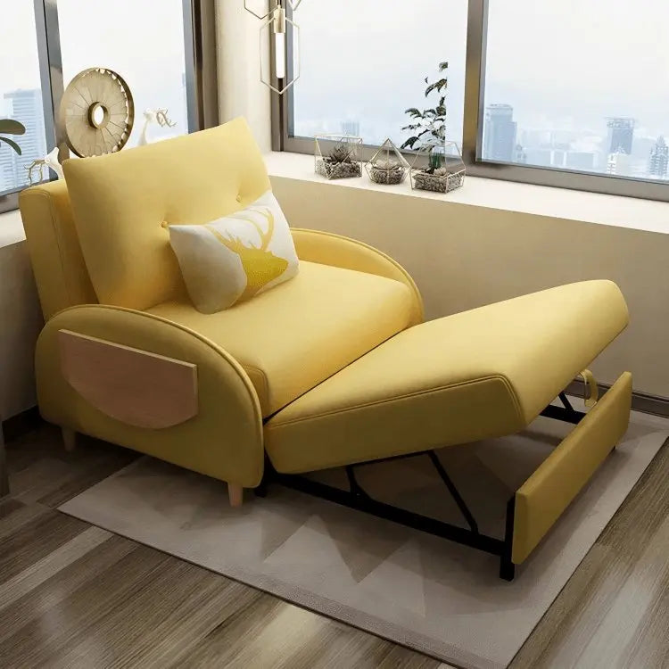 كرسي سرير أصفر خشب زان - STB117 - Homix