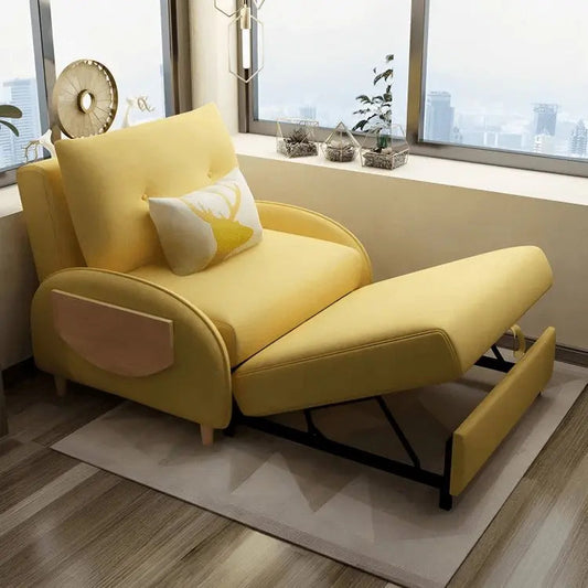 كرسي سرير أصفر خشب زان - STB117 - Homix