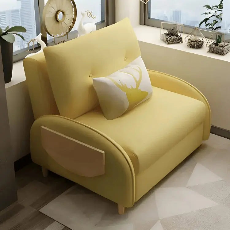 كرسي سرير أصفر خشب زان - STB117 - Homix