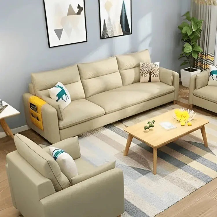 طقم أنتريه بيج خشب زان - STB166 - Homix