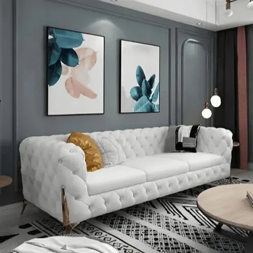 طقم كنب أبيض خشب زان - STB167 - Homix