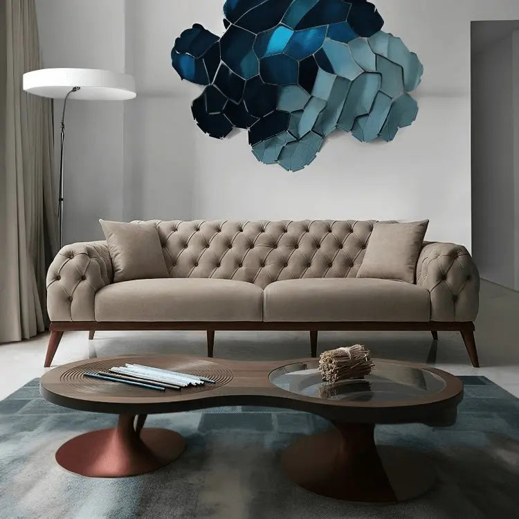 طقم أنتريه كابتونيه خشب زان - STB170 - Homix