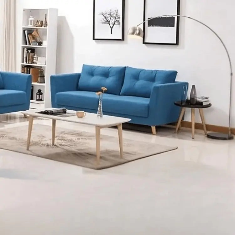 طقم كنب أزرق خشب زان - STB32 - Homix