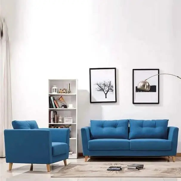 طقم كنب أزرق خشب زان - STB32 - Homix