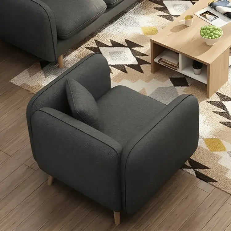 طقم كنب رمادي غامق خشب زان - STB71 - Homix