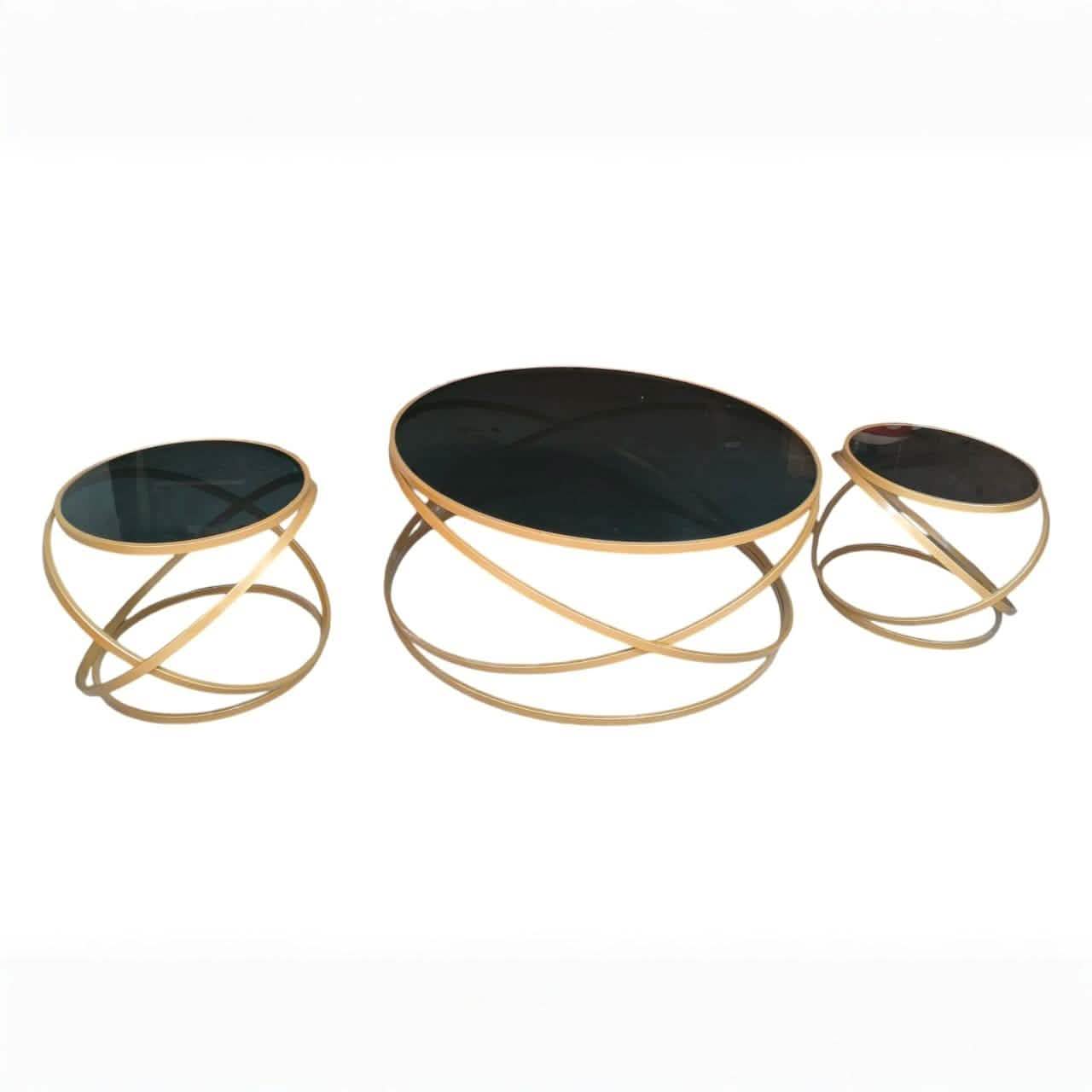 طقم ترابيزات ستيل ذهبي - STA154 Star Steel