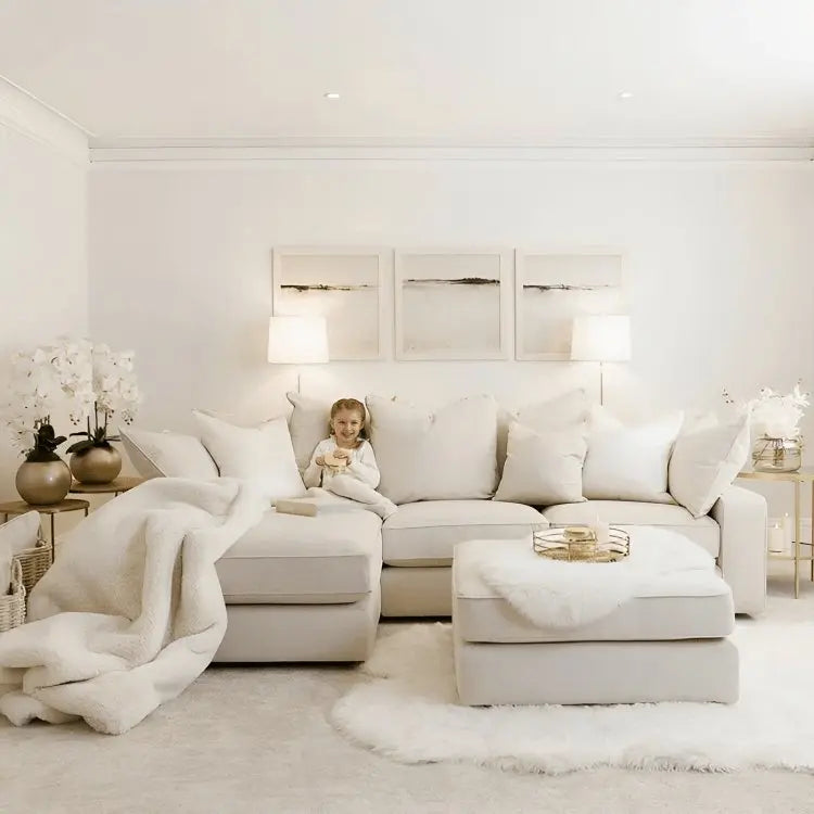 ركنة أبيض 240*160*85*75 سم - STB34 - Homix