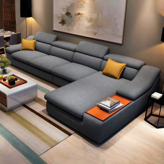 كنبة زاوية رمادي غامق 300*180*85*80 سم - STB164