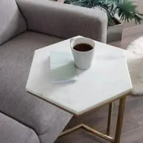 تسوق الأن من هومكس  ترابيزة جانبية بسطح رخام 40*40*50 سم - STA13 بأفضل سعر وأفضل جودة 
