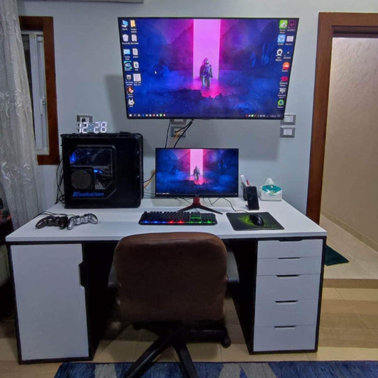 مكتب وحده ادراج + وحده تخزين