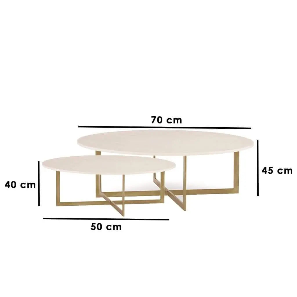 ترابيزة قهوة معدن بسطح رخام - STA67 - Homix