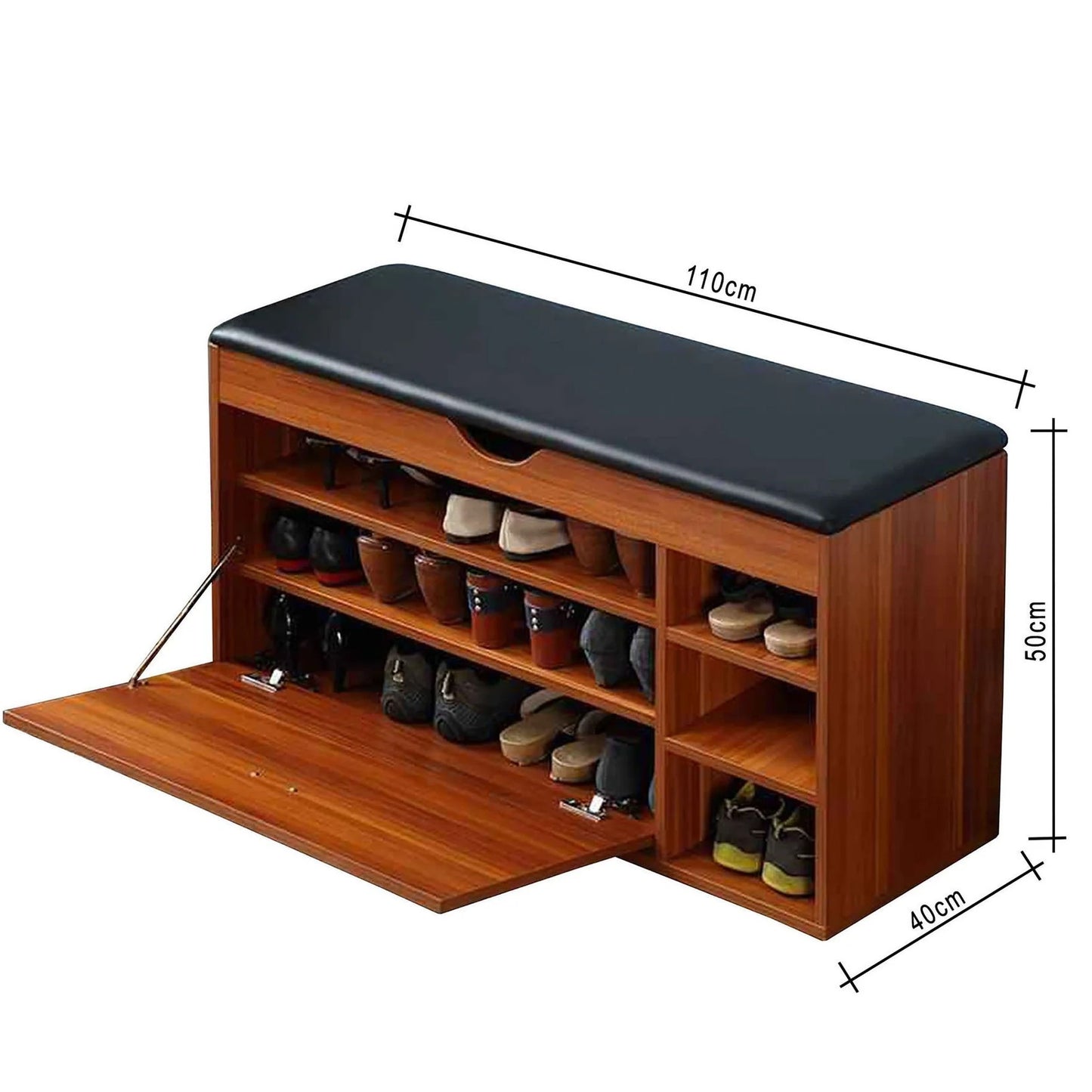 جزامة مودرن بمقعد وتخزين خشبي أنيق