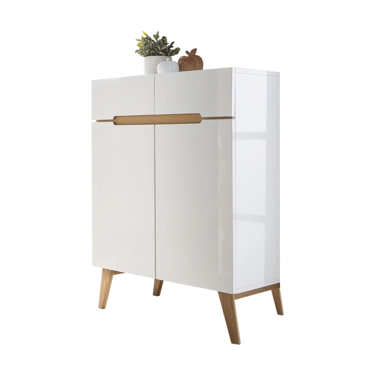 جزامة ابيض وبيج خشبي